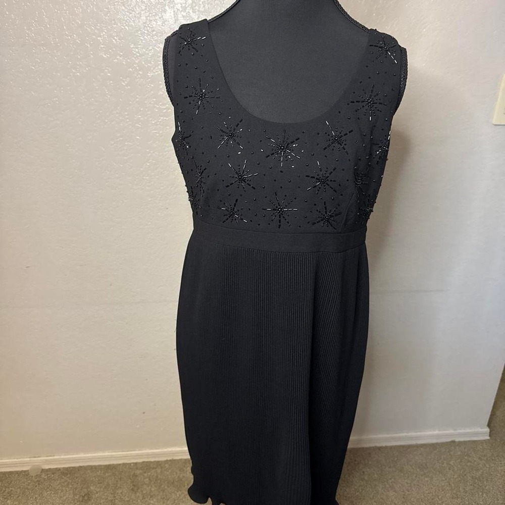 Y2K vintage Black beaded dress with starburst embroidery